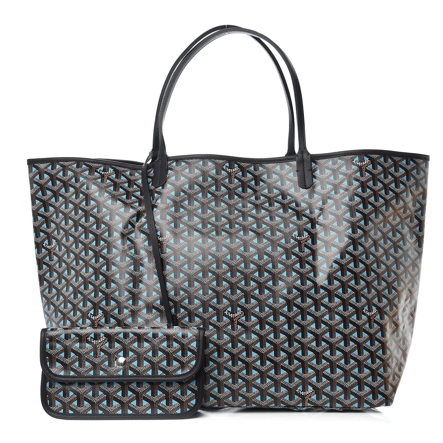 Goyard Goyardine Saint Louis Claire Voie GM Black Blue 1 of 11