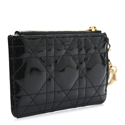 Christian Dior Patent Cannage Lady Dior Key Pouch Black 3 of 6