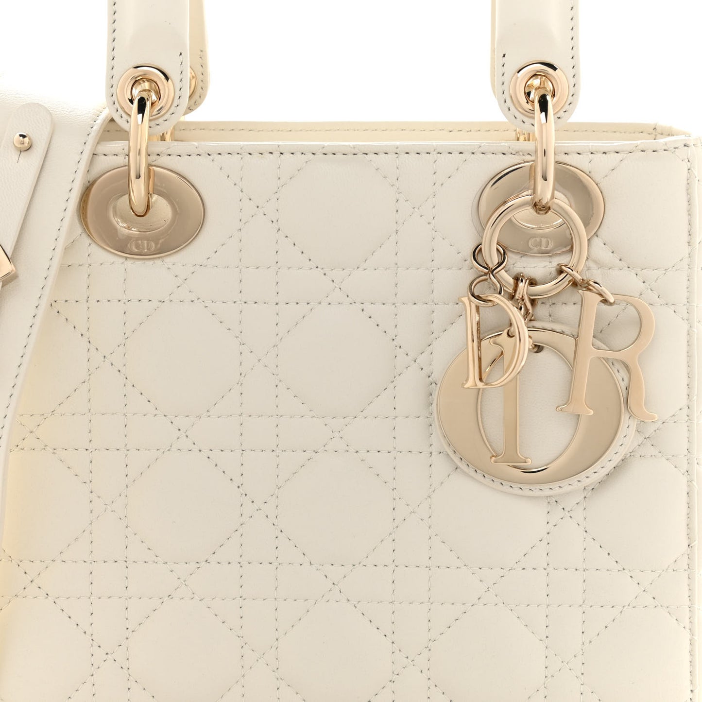 Lambskin Cannage Small My ABCDior Lady Dior White