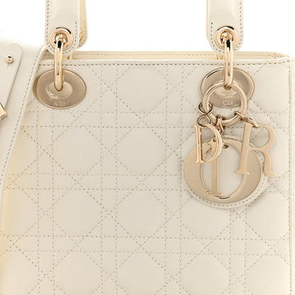 Christian Dior Lambskin Cannage Small My ABCDior Lady Dior White 7 of 11