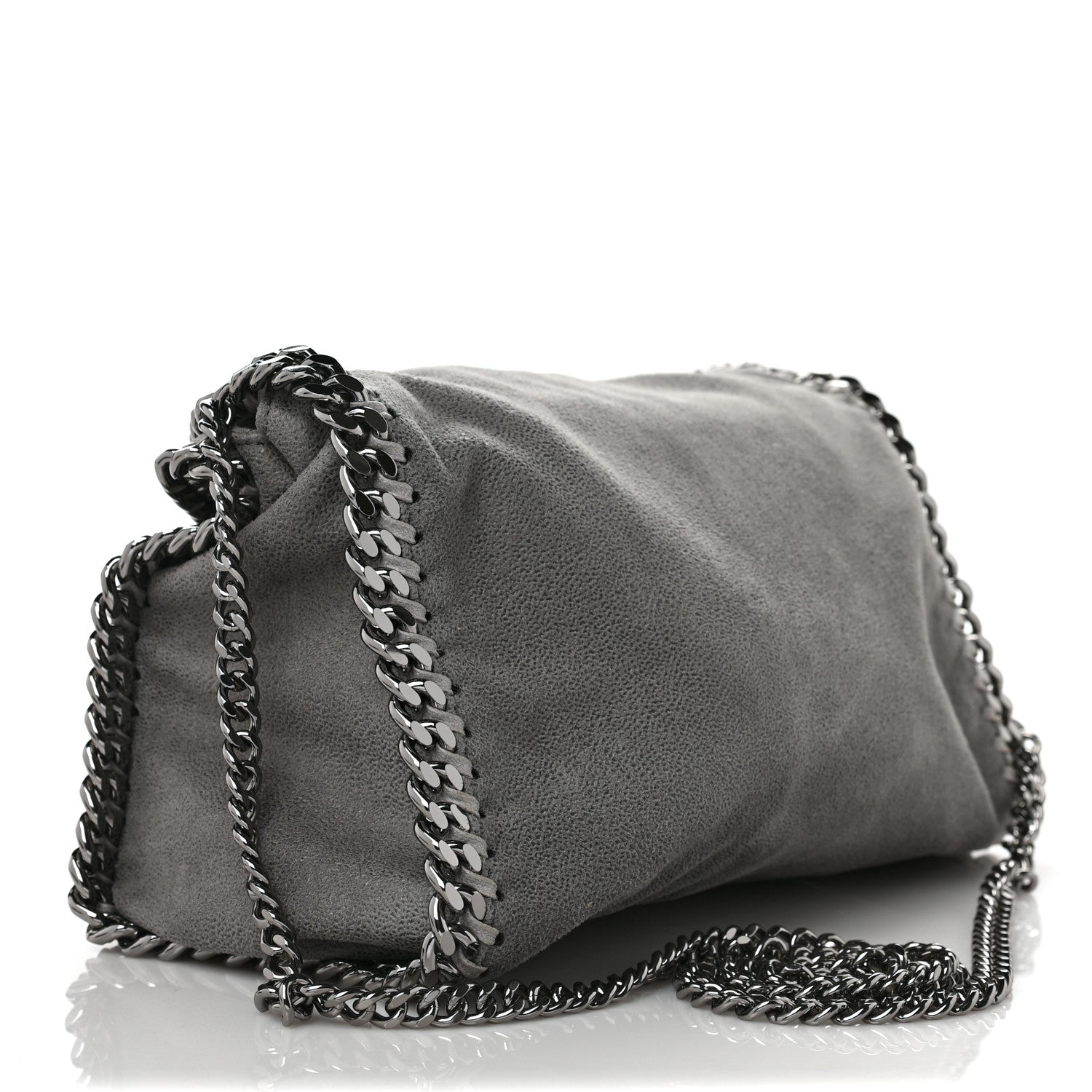 Stella McCartney Shaggy Deer Mini Falabella Fold Over Tote Light Grey 3 of 8