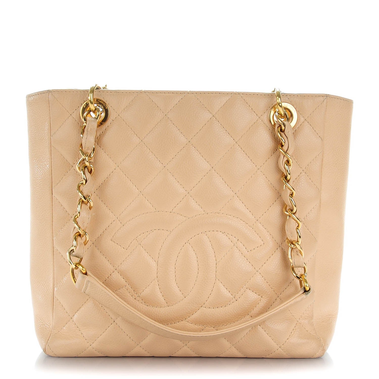 Chanel Caviar Quilted Petit Shopping Tote PST Beige Clair 1 of 11