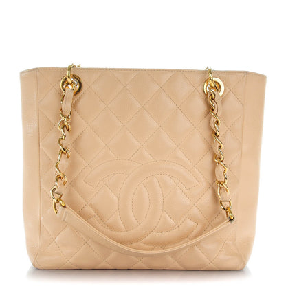Chanel Caviar Quilted Petit Shopping Tote PST Beige Clair 1 of 11