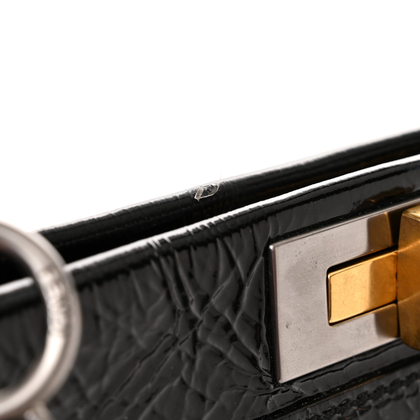 Patent Large Peekaboo Iconic Satchel Black