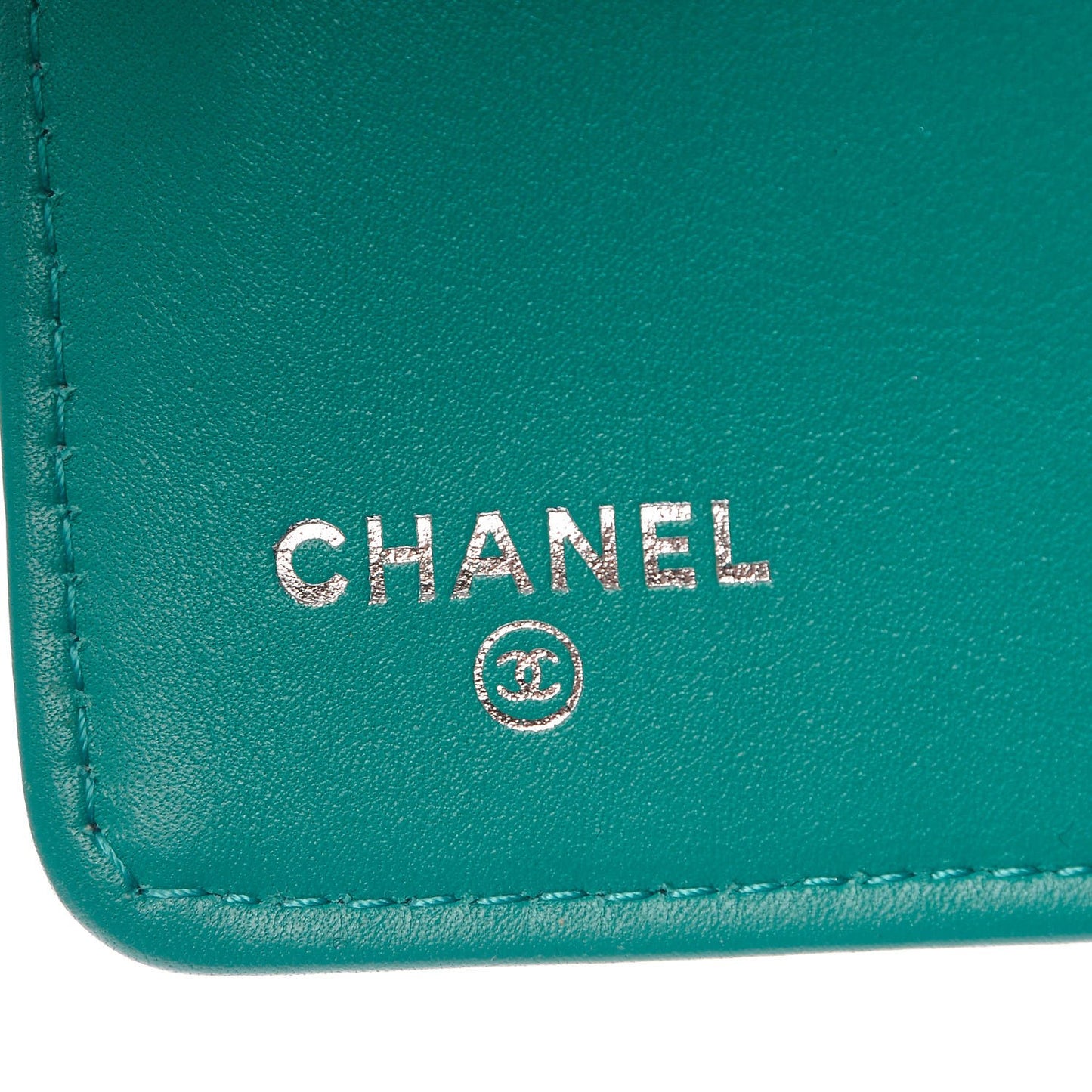 Patent Quilted Zip Pocket Wallet Turquoise