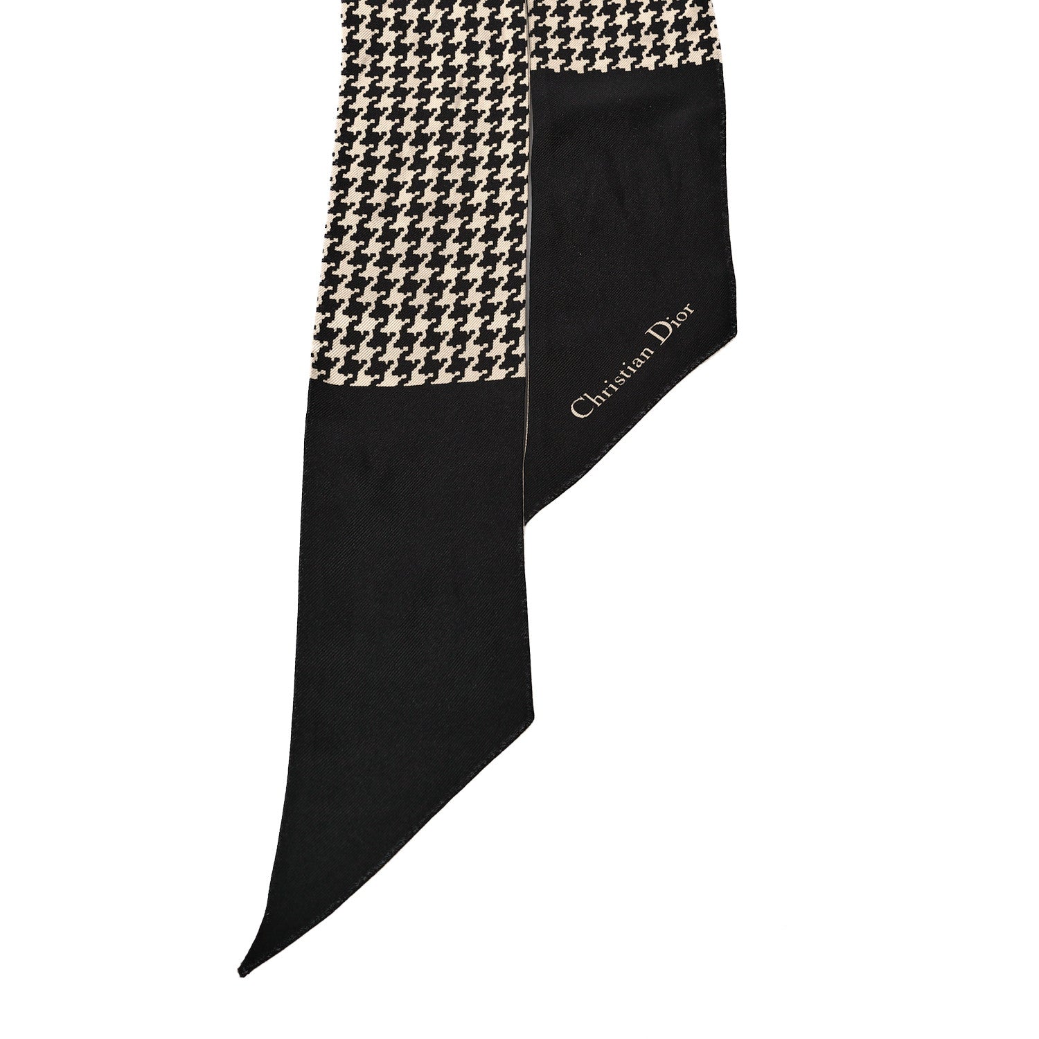 Christian Dior Silk 30 Montaigne Mitzah Scarf Black White 2 of 3