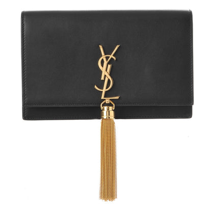 Saint Laurent Smooth Calfskin Classic Monogram Kate Tassel Chain Wallet Black 1 of 7