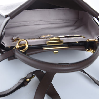 Fendi Vitello Seta Shiny Nappa Medium Peekaboo Iconic Satchel Moresco Rosa Doll 5 of 8