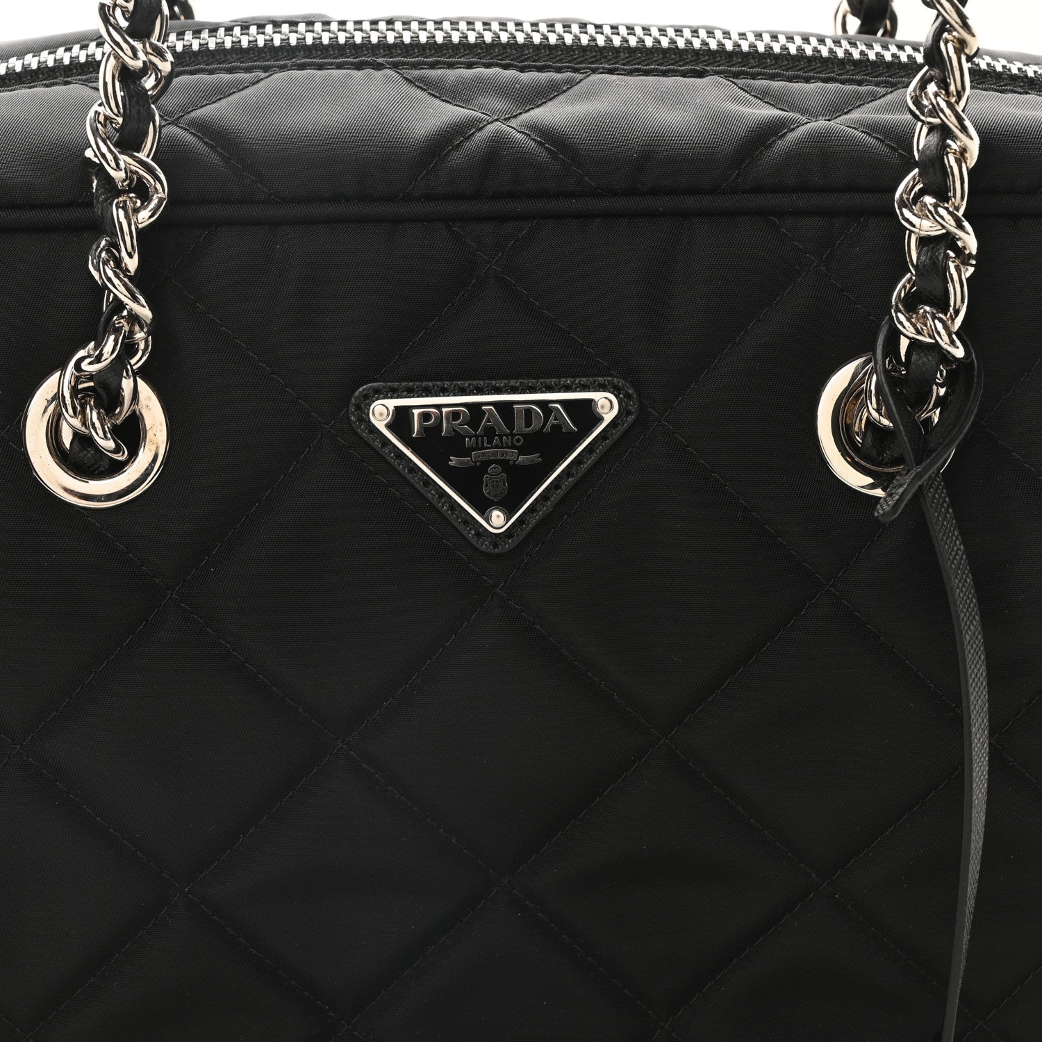 Prada Nylon Tessuto Impuntu Quilted Shoulder Bag Black 7 of 9