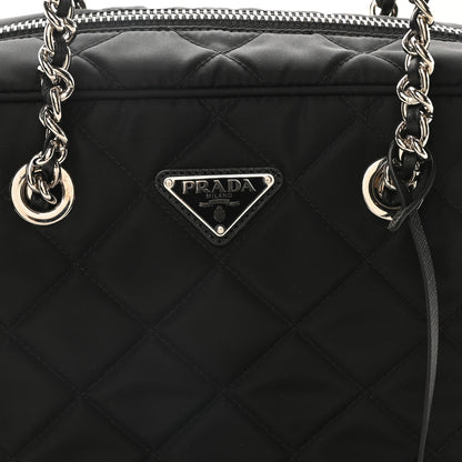 Prada Nylon Tessuto Impuntu Quilted Shoulder Bag Black 7 of 9
