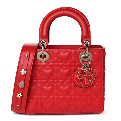 Christian Dior Lambskin Cannage Dioramour Small My ABCDior Lady Dior Spicy Red 1 of 12
