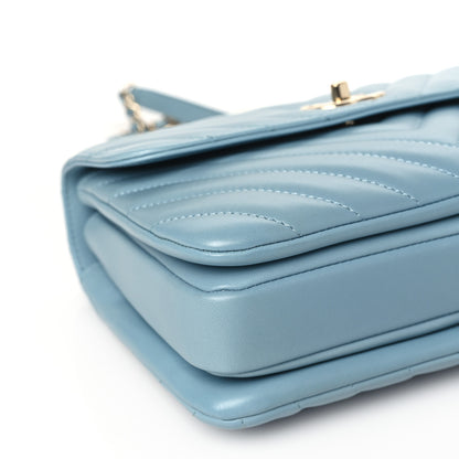 Chanel Lambskin Chevron Quilted Small Trendy CC Dual Handle Flap Bag Blue 9 of 11