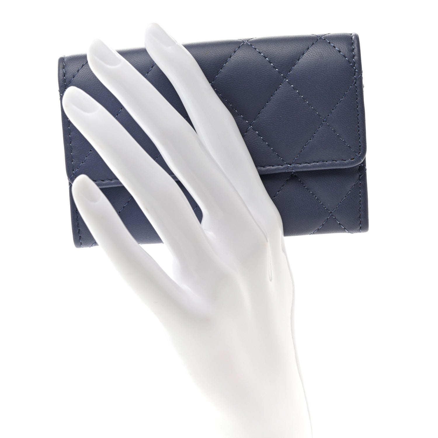 Chanel Lambskin Quilted Flap Card Holder Purple 2 of 11