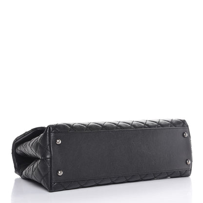 Chanel Caviar Lizard Quilted Medium Coco Handle Flap Black 4 of 7