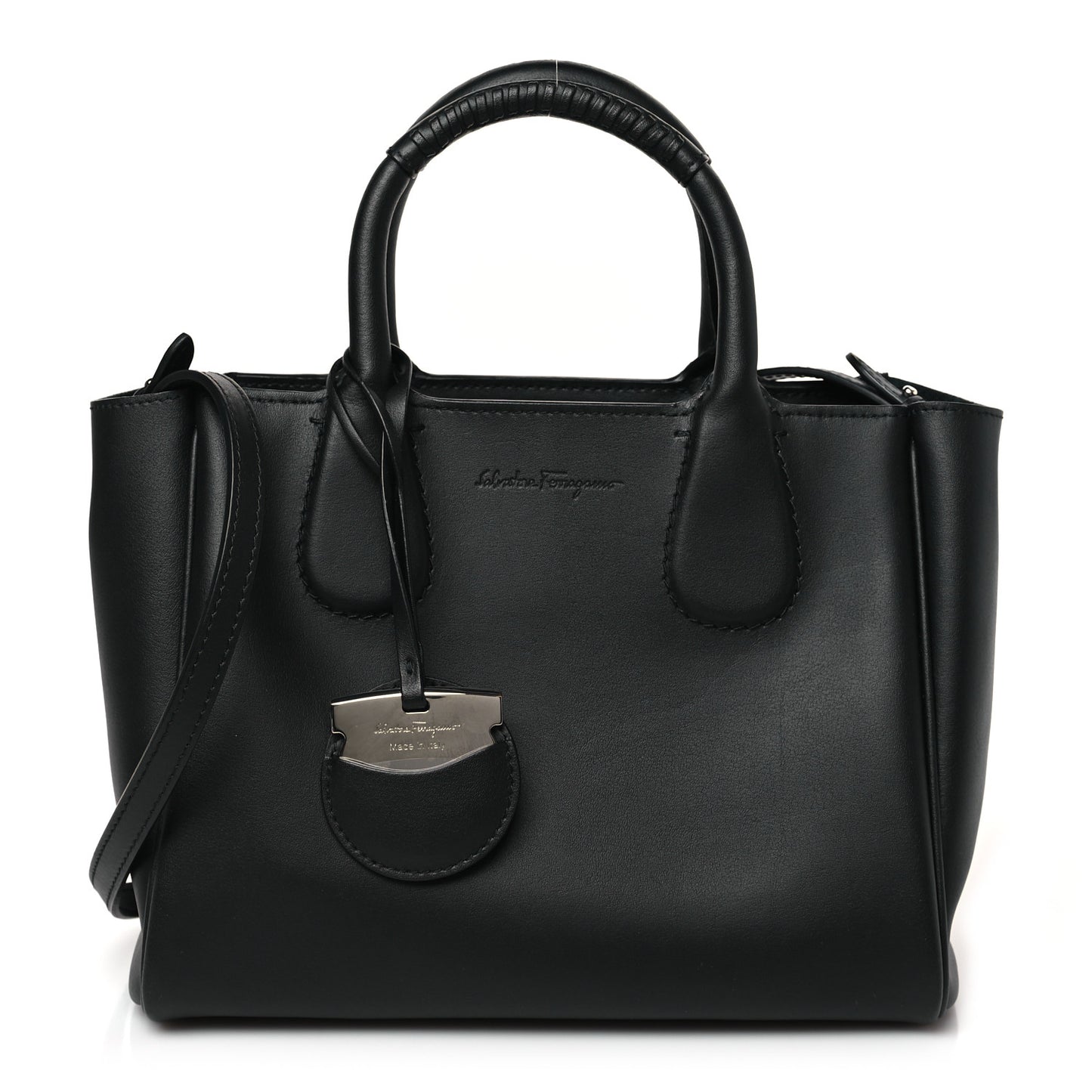Calfskin Double Handle Small Nolita Satchel Black