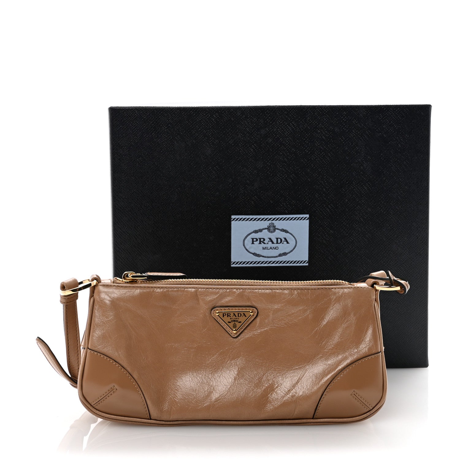 Prada Soft Lux Calfskin Re-Edition 2002 Shoulder Bag Travertine 10 of 10