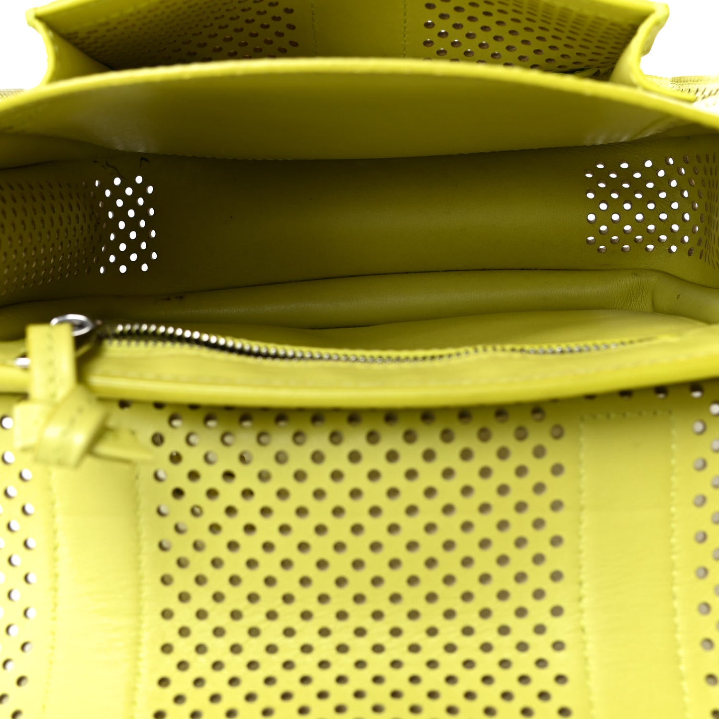 Lambskin Perforated PS1 Pouch Messenger Sulphur
