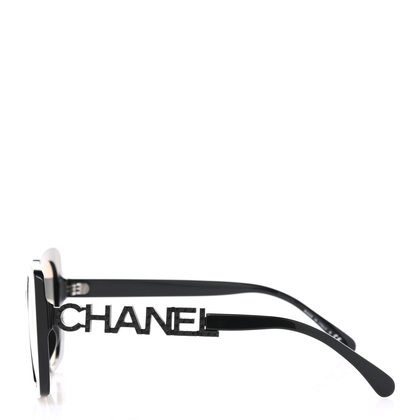 Acetate Strass Polarized Square Sunglasses 5422-B Black