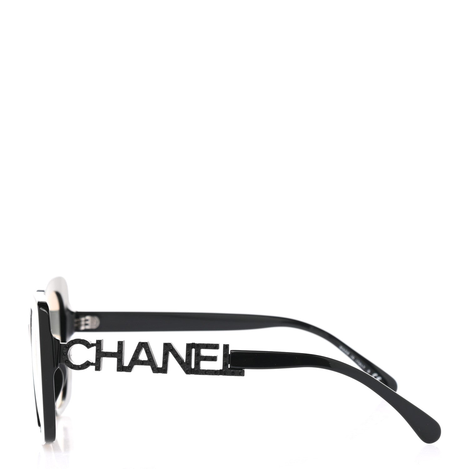 Chanel Acetate Strass Polarized Square Sunglasses 5422-B Black 3 of 8