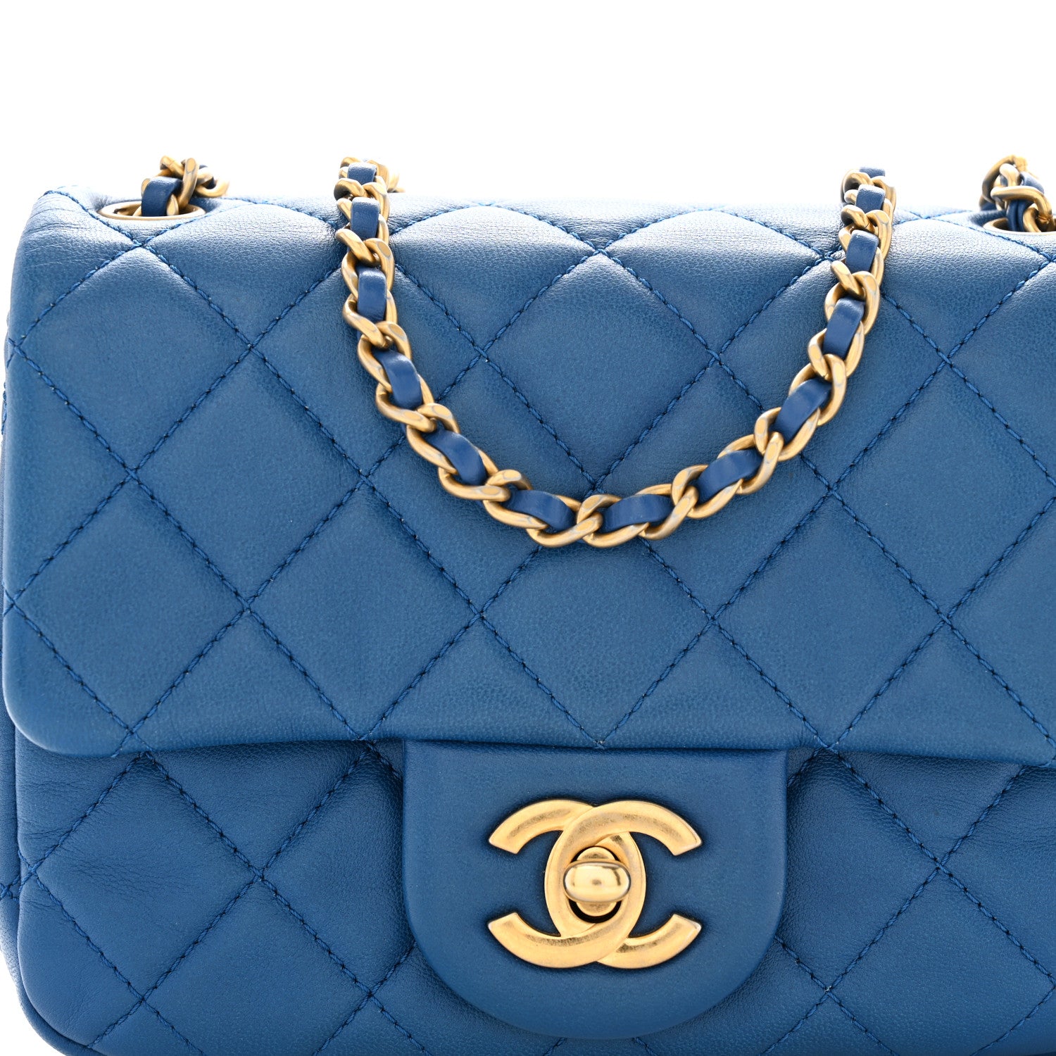 Chanel Lambskin Quilted Mini Pearl Crush Flap Blue 8 of 12