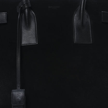 Saint Laurent Suede Calfskin Large Sac De Jour Carryall Black 7 of 9
