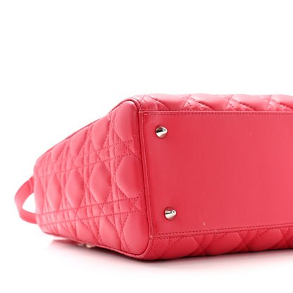 Christian Dior Lambskin Cannage Medium Lady Dior Red 9 of 11