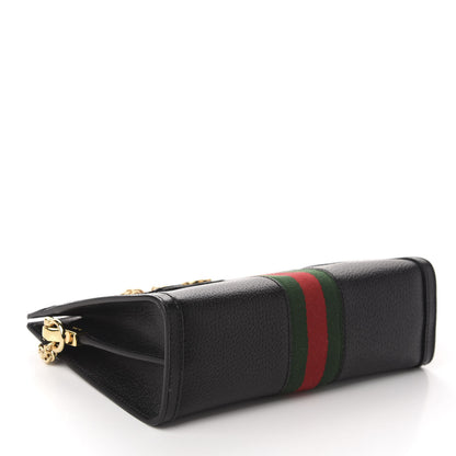 Gucci Calfskin GG Web Small Ophidia Chain Shoulder Bag Black 4 of 10