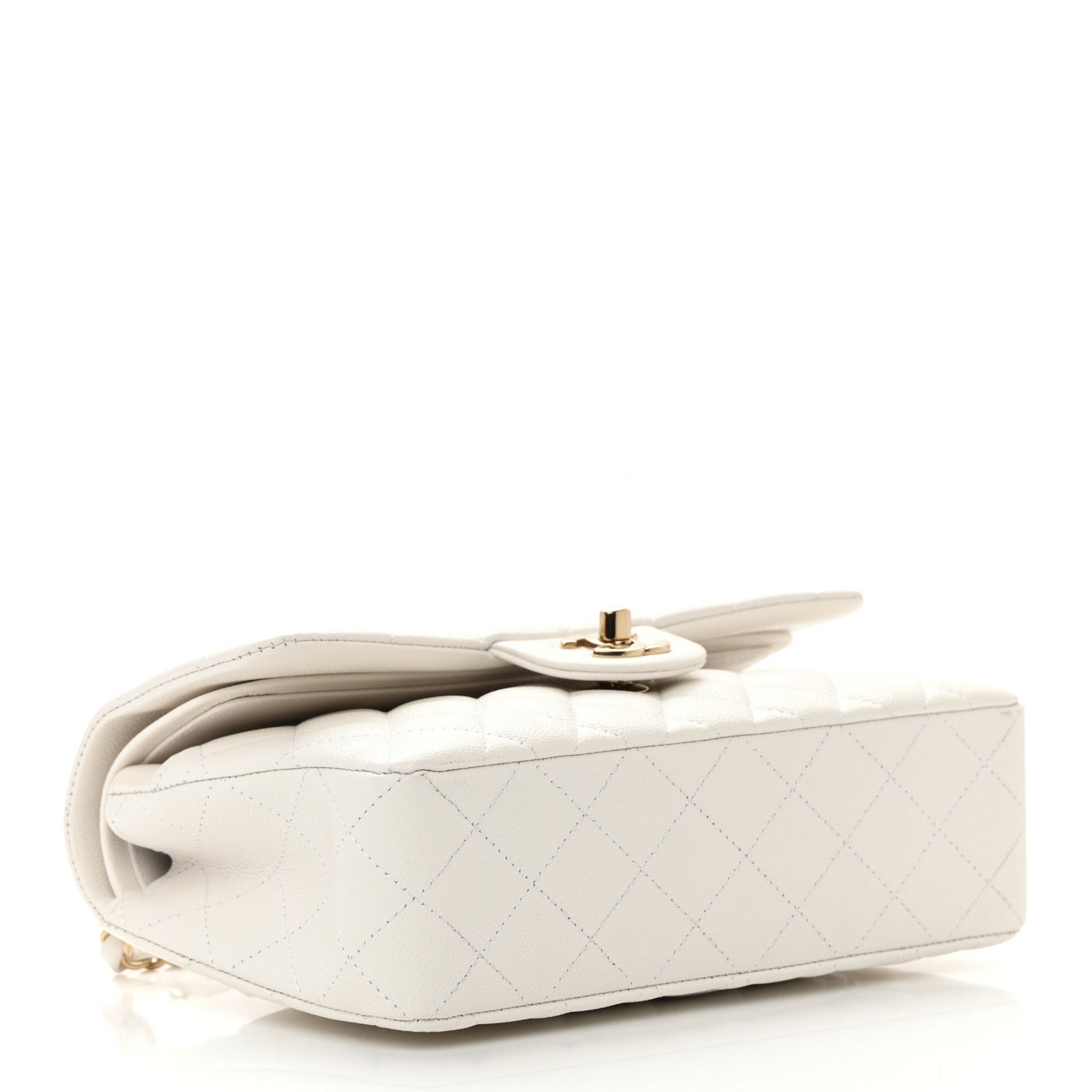 Caviar Quilted Small Double Flap White