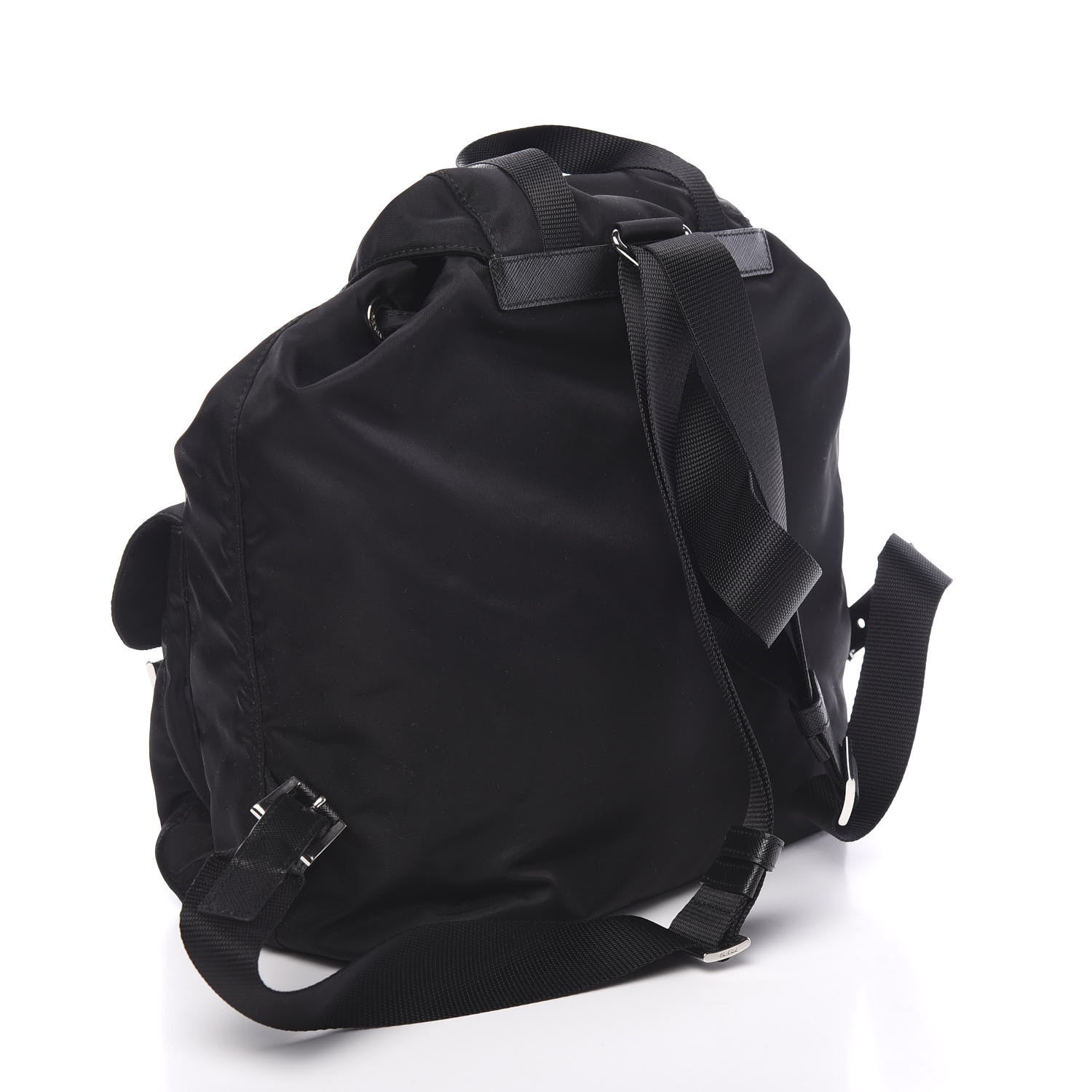 Prada Tessuto Nylon Saffiano Medium Backpack Black 2 of 9