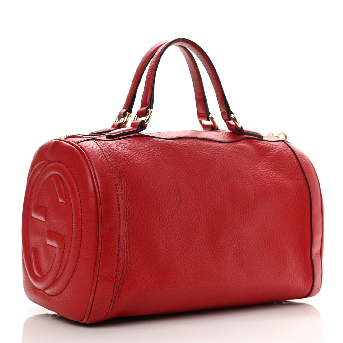 Pebbled Calfskin Medium Soho Boston Red