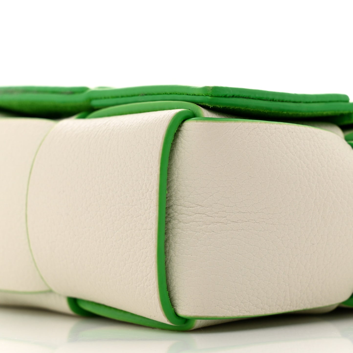 Buffalo Maxi Intrecciato Bicolor Extra Mini Cassette Crossbody Bag White Parakeet