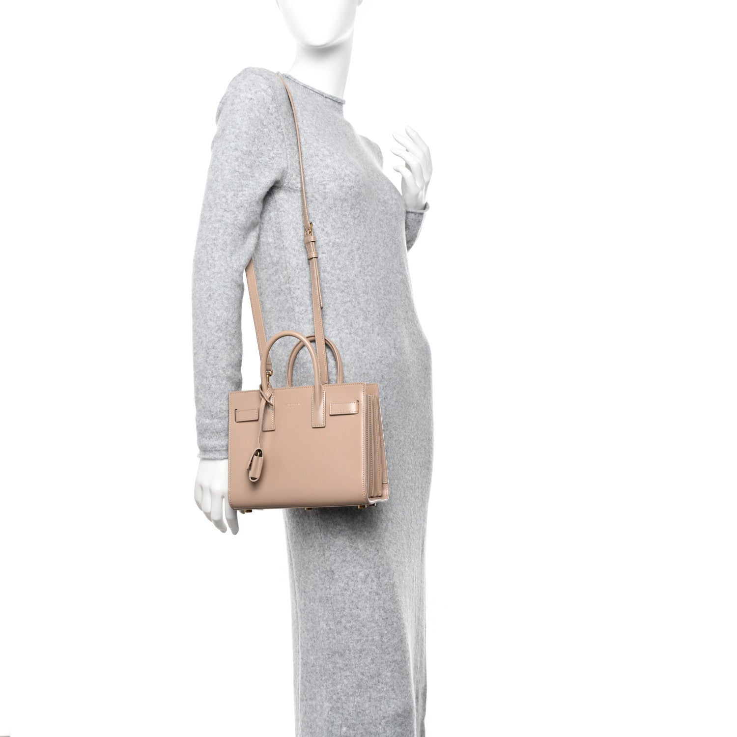 Saint Laurent Smooth Calfskin Nano Sac De Jour Dark Beige 2 of 13