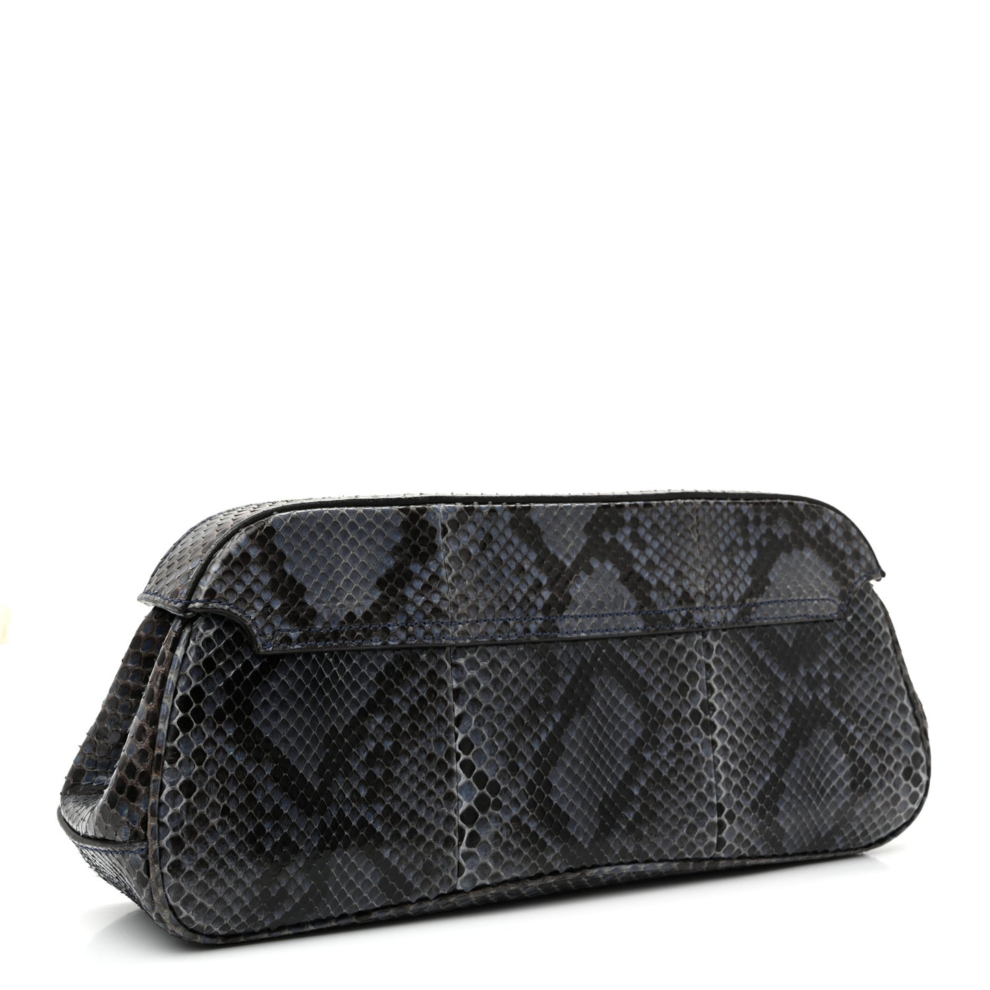 Python Lady Lock Clutch Blue