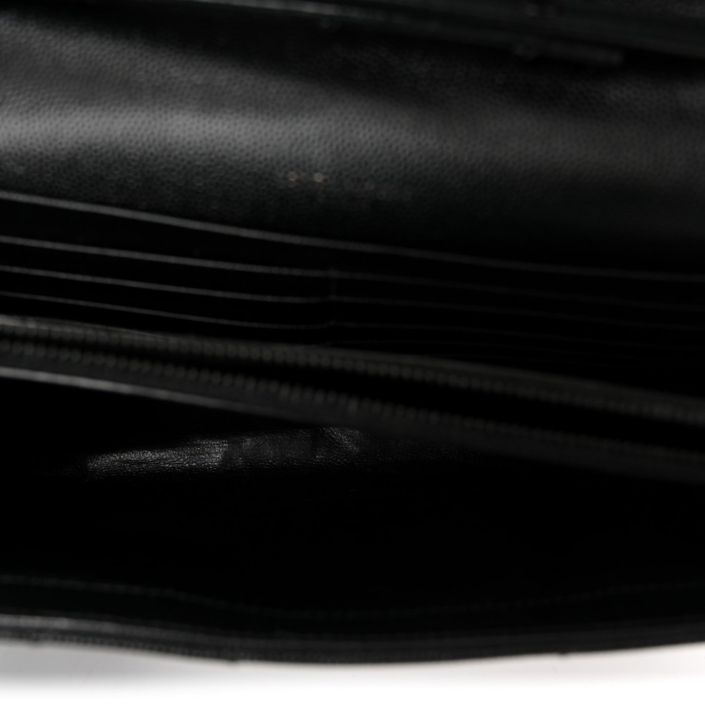 Grain De Poudre Matelasse Chevron Monogram Monochrome Chain Wallet Black