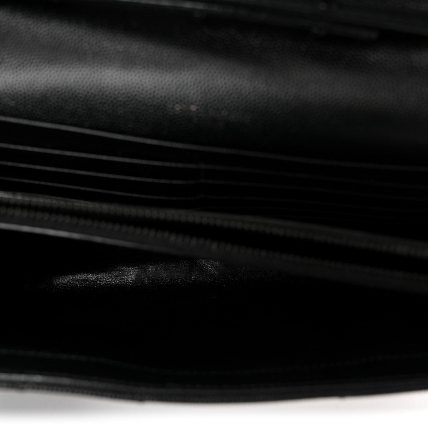 Saint Laurent Grain De Poudre Matelasse Chevron Monogram Monochrome Chain Wallet Black 5 of 9