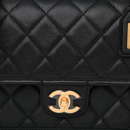 Chanel Caviar Quilted School Memory Small Top Handle Flap Black 8 of 11