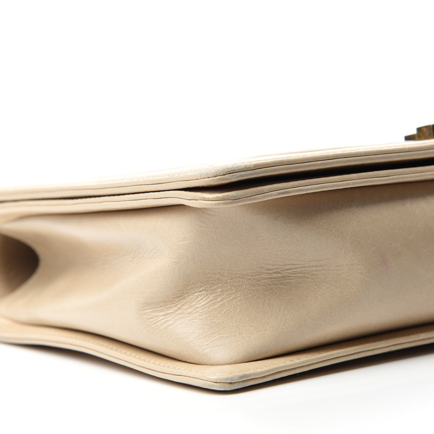 Chanel Glazed Calfskin Quilted Large Boy Flap Beige 7 of 12