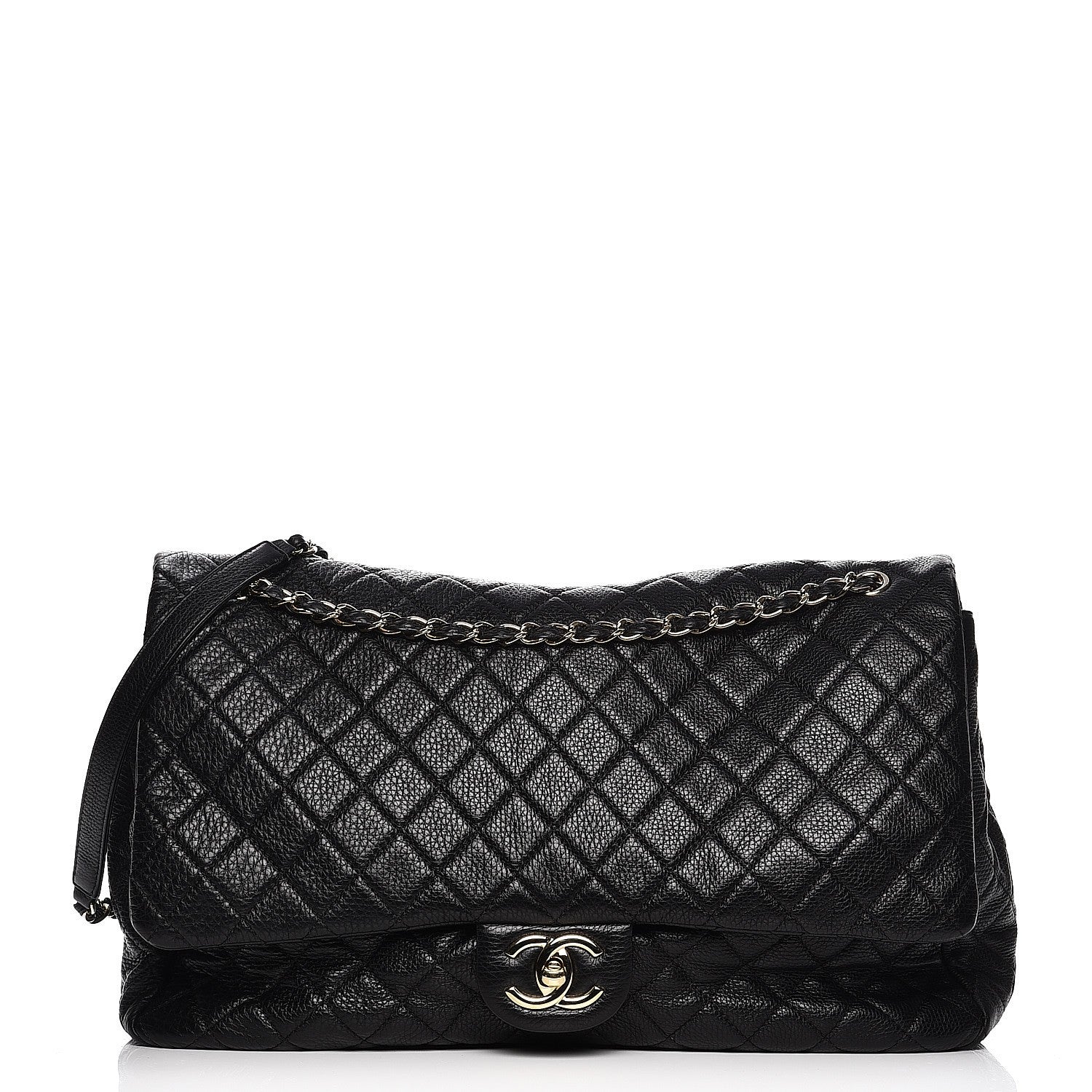 Chanel Calfskin Quilted XXL Travel Flap Bag Black 1 of 12