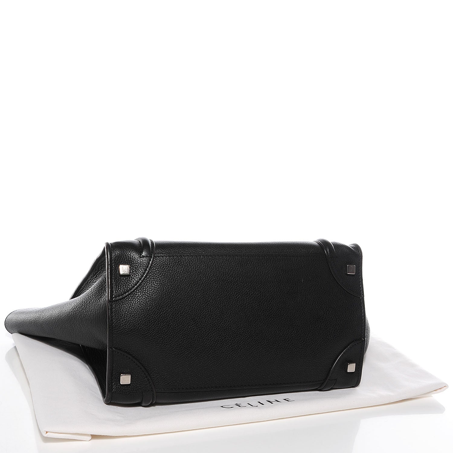 Celine Drummed Calfskin Mini Luggage Black 4 of 8
