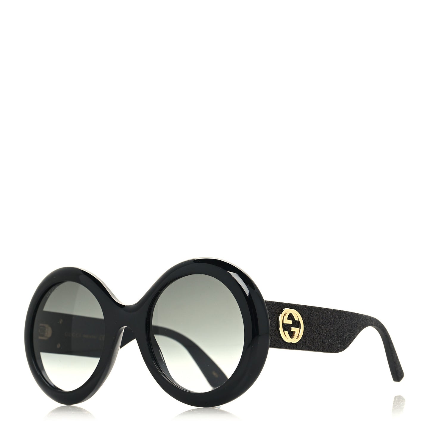 Acetate Round GG0101S Glitter Sunglasses Black