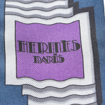 Hermes Silk Carre En Boucles Twilly Marine Violet Brun 4 of 6
