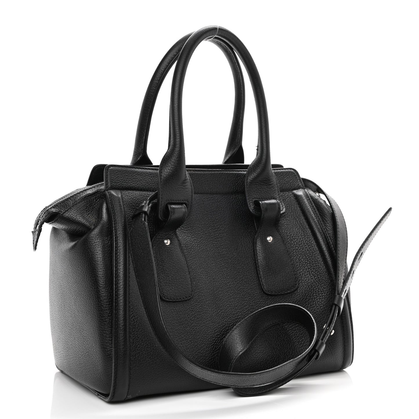 Grained Calfskin Monday Bowler S Black