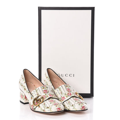 Gucci Calfskin Rose Print GG Marmont Fringe 50mm Loafer Pumps 36 Multicolor 9 of 9