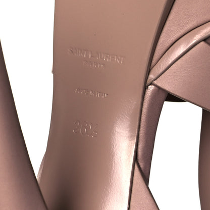 Saint Laurent Calfskin Tribute 105 Platform Sandals 36.5 Nude Powder 6 of 7