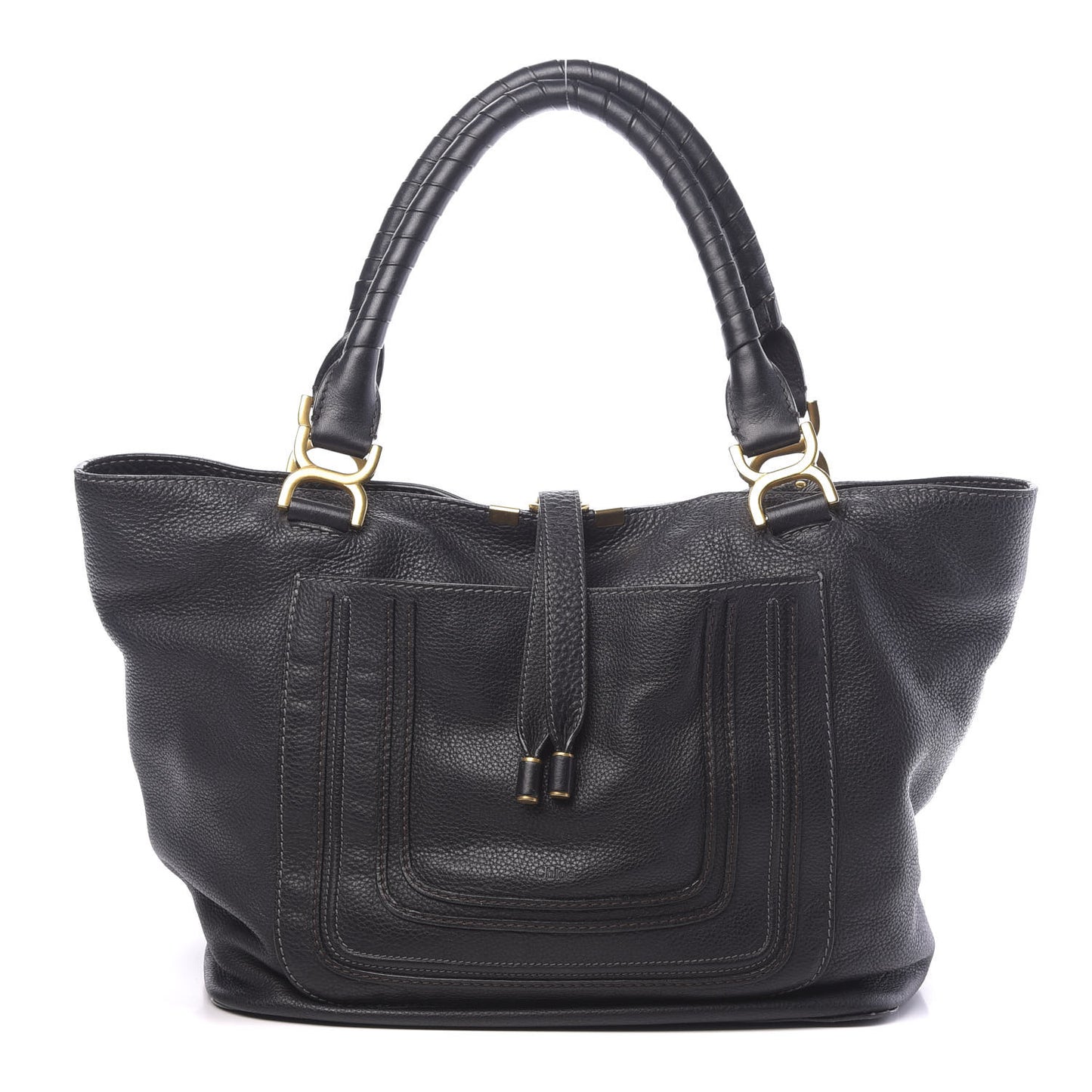 Calfskin Large New Marcie Tote Black