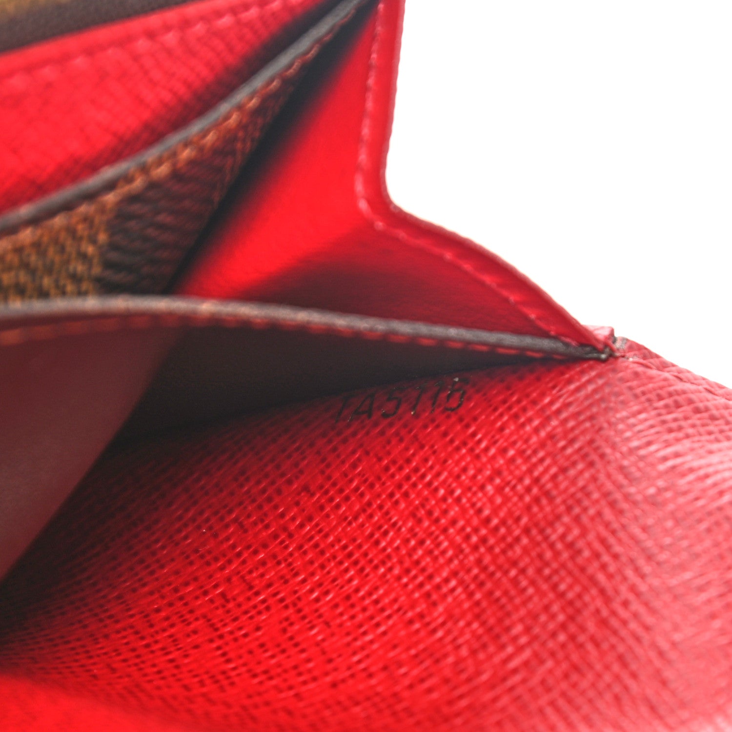 Louis Vuitton Damier Ebene Emilie Wallet Red 7 of 7