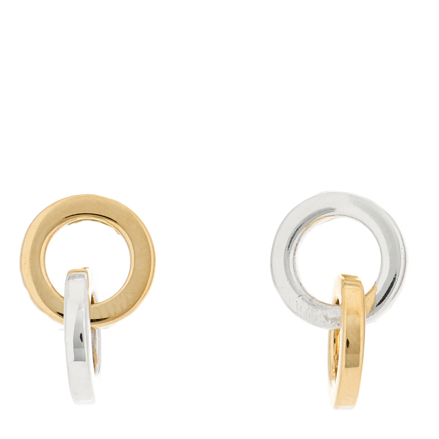 Sterling Silver 18K Yellow Gold Interlocking Circle Earrings