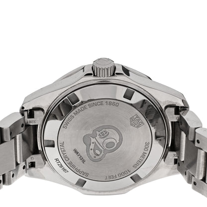 Tag Heuer Stainless Steel Ceramic Diamond Blue Mother of Pearl 35mm Aquaracer Quartz Watch WAY131L 4 of 5