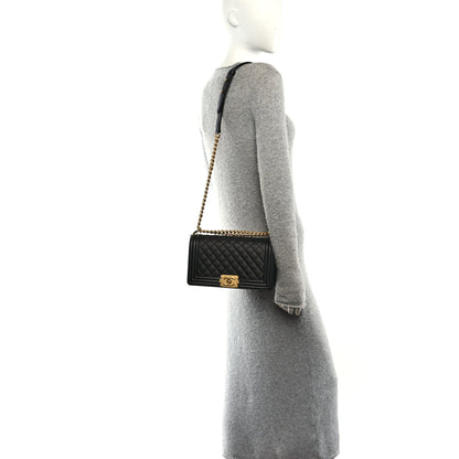 Chanel Caviar Quilted Medium Boy Flap Black 2 of 10