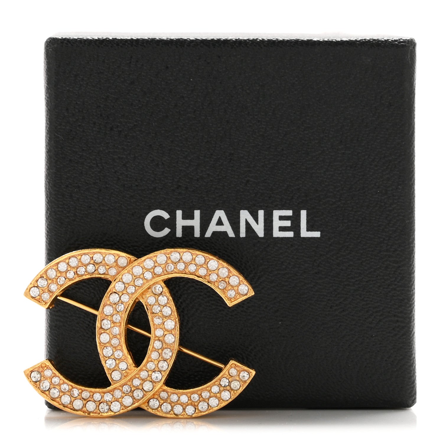 Chanel Crystal CC Brooch Gold 4 of 4